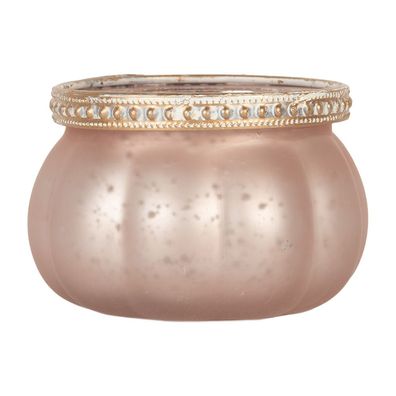 Clayre & Eef Teelichthalter Ø 9x6 cm Rosa Glas (Gr. Ø 9x6 cm)