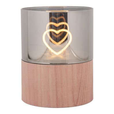 Clayre & Eef LED-Kerze Ø 8x10 cm Braun Kunststoff (Gr. Ø 8x10 cm / 3xAAA)