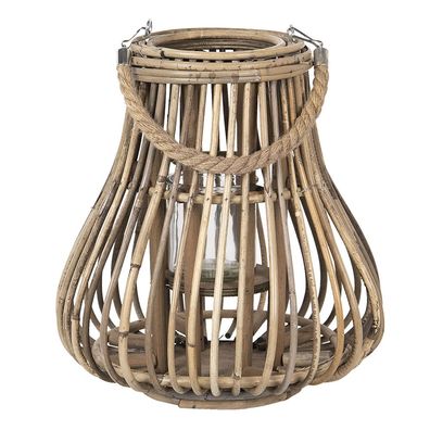 Clayre & Eef Windlicht Ø 27x30 cm Beige Holz (Gr. Ø 27x30 cm)