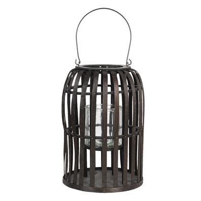 Clayre & Eef Windlicht Ø 25x36 cm Braun Holz (Gr. Ø 25x36 cm)