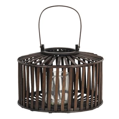 Clayre & Eef Windlicht Ø 33x24 cm Braun Holz (Gr. Ø 33x24 cm)