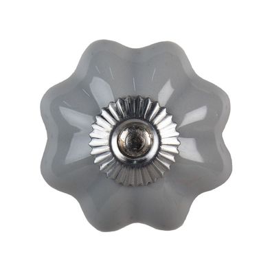 Clayre & Eef Türknauf Ø 5 cm Grau Keramik (Gr. Ø 5x3 cm / S3 cm)