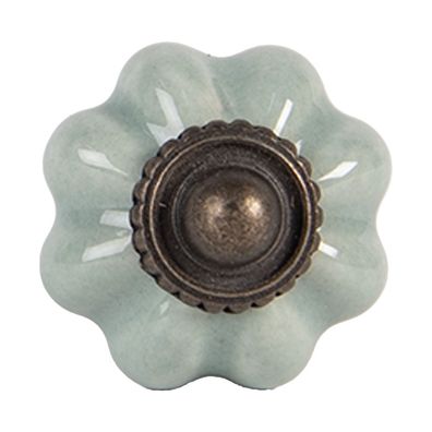 Clayre & Eef Türknauf Ø 3 cm Grün Braun Keramik (Gr. Ø 3x3 cm / S4 cm)