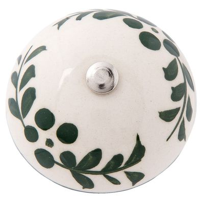 Clayre & Eef Türknauf Ø 4 cm Beige Keramik Blumen (Gr. Ø 4x3 cm / S3 cm)