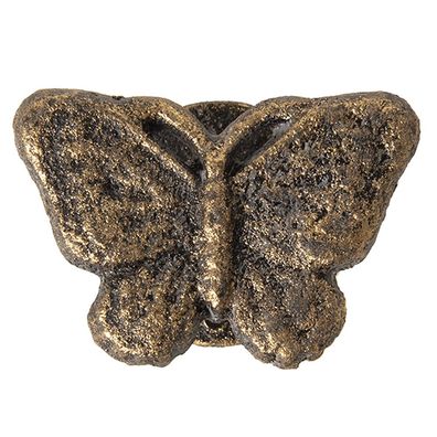 Clayre & Eef Türknauf Schmetterling 8 cm Goldfarbig Eisen (Gr. 8x5x3 cm / S3 cm)