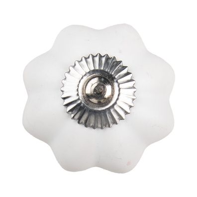 Clayre & Eef Türknauf Ø 4 cm Weiß Keramik (Gr. Ø 4x4 cm / S3 cm)