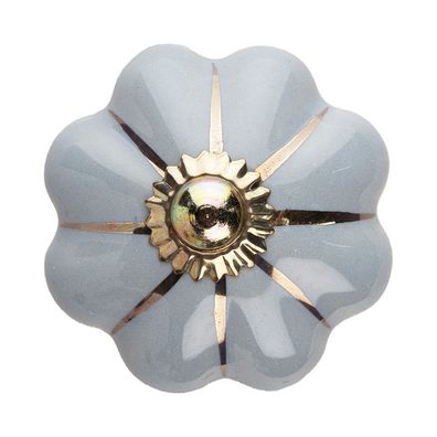 Clayre & Eef Türknauf Ø 4 cm Grau Goldfarbig Keramik (Gr. Ø 4x4 cm / S4 cm)