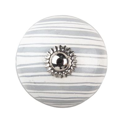 Clayre & Eef Türknauf Ø 4 cm Weiß Keramik (Gr. Ø 4x4 cm / S3 cm)