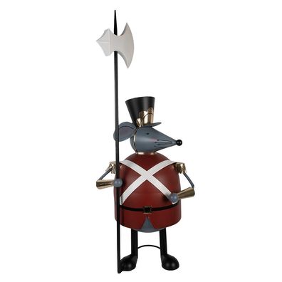 Clayre & Eef Dekorationsfigur Maus 50x37x127 cm Grau Metall (Gr. 50x37x127 cm)