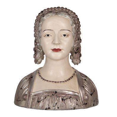 Clayre & Eef Dekorationsfigur Frau 27x15x30 cm Beige Kunststoff (Gr. 27x15x30 cm)
