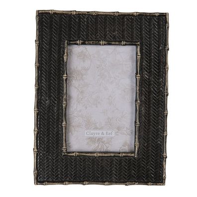 Clayre & Eef Bilderrahmen 10x15 cm Schwarz Kunststoff (Gr. 18x1x23 cm / 10x15 cm)