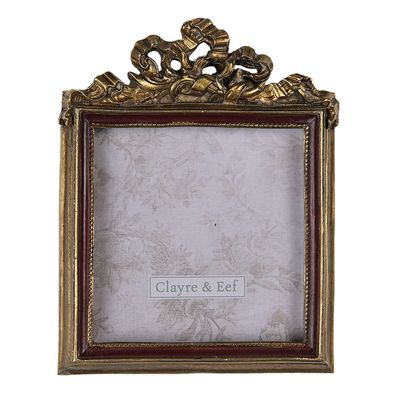 Clayre & Eef Bilderrahmen 7x7 cm Goldfarbig Kunststoff (Gr. 9x1x11 cm / 7x7 cm)