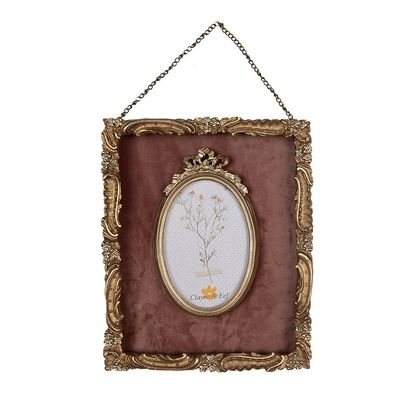 Clayre & Eef Bilderrahmen 10x15 cm Goldfarbig Kunststoff (Gr. 23x3x28 cm / 10x15 cm)