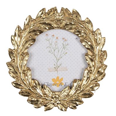 Clayre & Eef Bilderrahmen Ø 8 cm Goldfarbig Polyresin (Gr. 11x2x12 cm / Ø 8 cm)