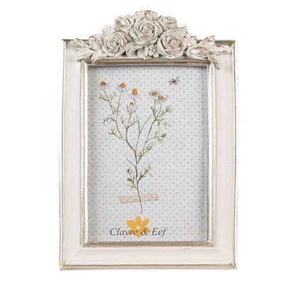 Clayre & Eef Bilderrahmen 10x15 cm Weiß Polyresin (Gr. 14x2x22 cm / 10x15 cm)