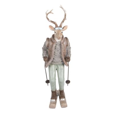Clayre & Eef Dekorationsfigur Hirsch 16x11x33 cm Braun Kunststoff (Gr. 16x11x33 cm)