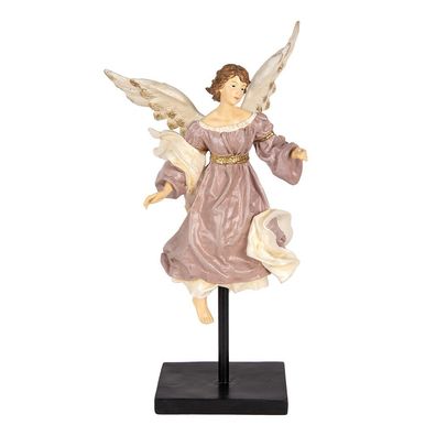 Clayre & Eef Dekorationsfigur Engel 23x21x42 cm Beige Kunststoff (Gr. 23x21x42 cm)