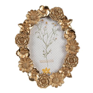 Clayre & Eef Bilderrahmen 10x15 cm Goldfarbig Polyresin (Gr. 15x2x19 cm / 10x15 cm)