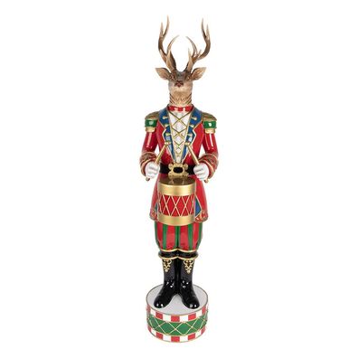 Clayre & Eef Weihnachtsdekorationsfigur Hirsch 25x22x82 cm Braun Kunststoff