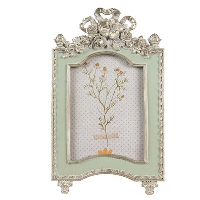 Clayre & Eef Bilderrahmen 10x15 cm Grün Polyresin (Gr. 14x2x24 cm / 10x15 cm)