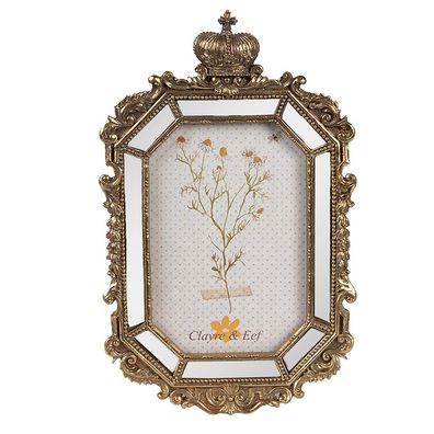 Clayre & Eef Bilderrahmen 10x15 cm Goldfarbig Polyresin (Gr. 15x3x24 cm / 10x15 cm)