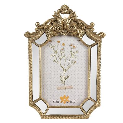 Clayre & Eef Bilderrahmen 10x15 cm Goldfarbig Polyresin (Gr. 15x3x22 cm / 10x15 cm)