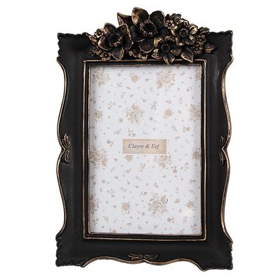 Clayre & Eef Bilderrahmen 10x15 cm Schwarz Kunststoff (Gr. 15x3x22 cm / 10x15 cm)