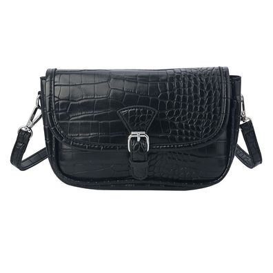 Clayre & Eef Damenhandtasche 14x21 cm Schwarz Kunststoff Schlangenleder