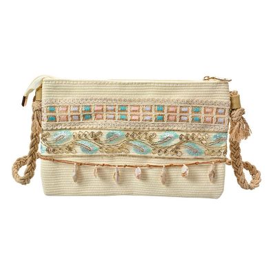 Clayre & Eef Handtasche 30x18 cm Weiß Synthetisch
