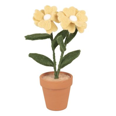 Clayre & Eef Dekoration Blume 8x8x26 cm Gelb Textil (Gr. 8x8x26 cm)