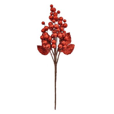 Clayre & Eef Dekoration Ast 34 cm Rot Kunststoff (Gr. 8x6x34 cm)