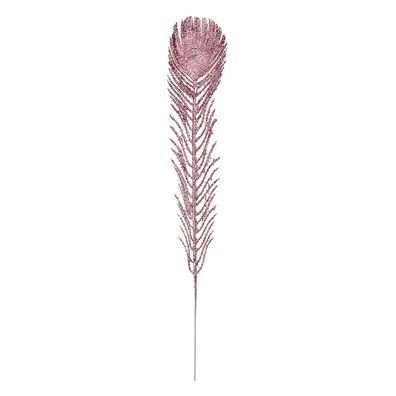 Clayre & Eef Dekoration Feder 7x42 cm Rosa Kunststoff (Gr. 7x1x42 cm)