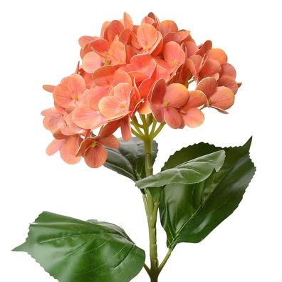 Clayre & Eef Kunstblume Hortensie 68 cm Orange Kunststoff (Gr. 16x15x68 cm)
