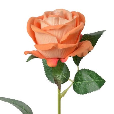 Clayre & Eef Kunstblume Rose 50 cm Orange Kunststoff (Gr. 8x8x50 cm)