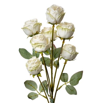 Clayre & Eef Kunstblume Rose 55 cm Weiß Kunststoff (Gr. 8x8x55 cm)
