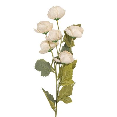 Clayre & Eef Kunstblume 10x10x63 cm Weiß Kunststoff (Gr. 10x10x63 cm)