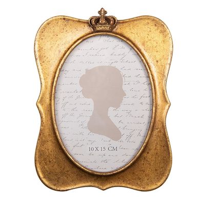 Clayre & Eef Bilderrahmen 10x15 cm Goldfarbig Kunststoff (Gr. 14x2x19 cm / 10x15 cm)