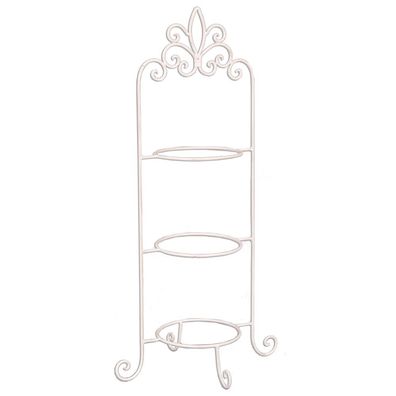 Clayre & Eef Etagere für 3 Teller 77 cm Weiß Eisen (Gr. 38x30x77 cm)