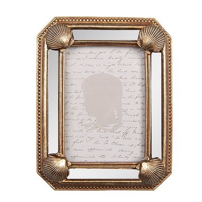 Clayre & Eef Bilderrahmen 6x9 cm Goldfarbig Kunststoff (Gr. 9x2x12 cm / 6x9 cm)