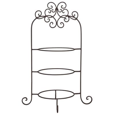 Clayre & Eef Etagere für 3 Teller 36x28x54 cm Braun Eisen (Gr. 36x28x54 cm)