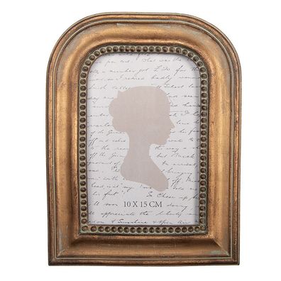 Clayre & Eef Bilderrahmen 10x15 cm Goldfarbig Kunststoff (Gr. 16x2x21 cm / 10x15 cm)