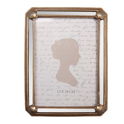 Clayre & Eef Bilderrahmen 13x18 cm Goldfarbig Kunststoff (Gr. 16x2x21 cm / 13x18 cm)