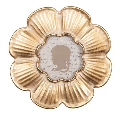 Clayre & Eef Bilderrahmen Ø 8 cm Goldfarbig Kunststoff (Gr. Ø 15x2 cm / Ø 8 cm)