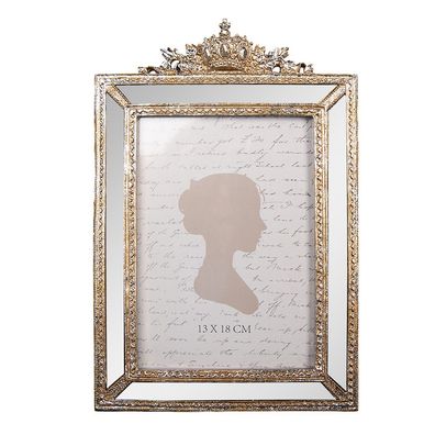 Clayre & Eef Bilderrahmen 13x18 cm Goldfarbig Kunststoff (Gr. 17x2x26 cm / 13x18 cm)