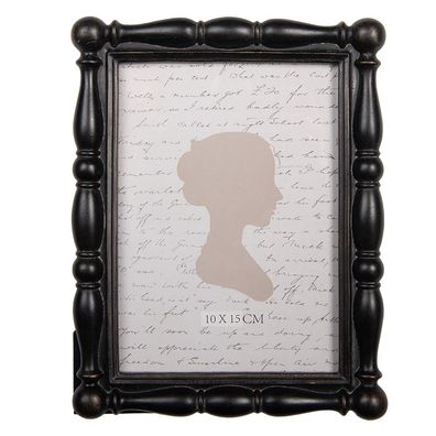 Clayre & Eef Bilderrahmen 10x15 cm Schwarz Kunststoff (Gr. 15x2x19 cm / 10x15 cm)