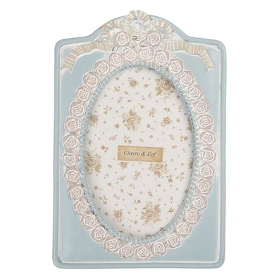 Clayre & Eef Bilderrahmen 10x15 cm Blau Kunststoff (Gr. 14x2x21 cm / 10x15 cm)