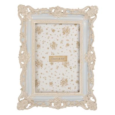 Clayre & Eef Bilderrahmen 10x15 cm Blau Kunststoff (Gr. 16x3x21 cm / 10x15 cm)