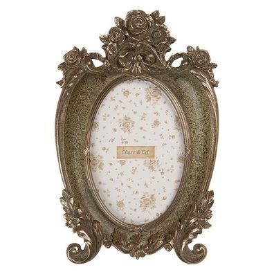 Clayre & Eef Bilderrahmen 10x15 cm Grün Kunststoff (Gr. 16x3x24 cm / 10x15 cm)