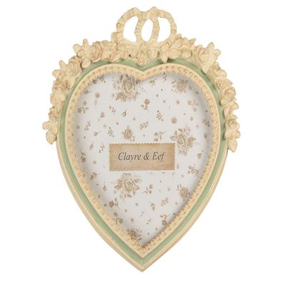 Clayre & Eef Bilderrahmen 13x18 cm Beige Grün Kunststoff (Gr. 16x3x23 cm / 13x18 cm)