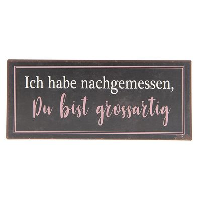 Clayre & Eef Textschild 30x13 cm Braun Metall (Gr. 30x1x13 cm)
